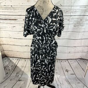 Tessuto Floral Print Faux Wrap Dress Size 2X (18W-20W)